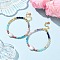 Natural Pearl & Gemstone Beads Bracelets for Women, Round, with Brass Finding, 7-5/8 inch(19.4cm)