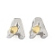 Brass Beads, Platinum & Golden, Letter A, 11x10x8mm, Hole: 5x4mm