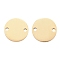 304 Stainless Steel Links Connectors, Manual Polishing, Flat Round, Golden, 12x1mm, Hole: 1mm