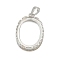 Brass Pendant Cabochon Settings, Oval, Platinum, Tray: 24.5mm, 29.5x20.5x6.5mm, Hole: 8mm