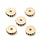 Brass Micro Pave Cubic Zirconia Beads, Long-Lasting Plated, Rack Plating, Flat Round, Light Gold, 8x2.5mm, Hole: 1.6mm