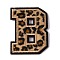 Polyester Computerized Embroidery Cloth Iron On Sequins Patches, Leopard Print Pattern Stick On Patch, Costume Accessories, Appliques, Letter.B, 61x47x1.5mm