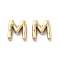 304 Stainless Steel Pendants, Real 14K Gold Plated, Ion Plating(IP), Balloon Letter Charm, Letter M, 19.5x16.5x4.5mm, Hole: 2mm