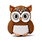 Silicone Beads, Focal Beads, Owl, Sienna, 30.5x26.5x16mm, Hole: 2mm