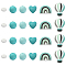 26Pcs Food Grade Eco-Friendly Silicone Beads, Light Cyan, 12~28x6~25x6~25mm