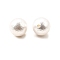 Electroplate Shell Pearl Beads, Half Drilled, Round, Textured, White, 12mm, Hole: 1.2mm