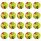 Half Round/Dome Tree Pattern Glass Flatback Cabochons for DIY Projects, Yellow, 25x6mm