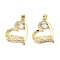 Brass Micro Pave Cubic Zirconia Pendants, Mother Themes, Long-Lasting Plated, Cadmium Free & Lead Free, Rack Plating, Real 18K Gold Plated, Heart, 21.5x25.5x4.5mm, Hole: 3.8x3.3mm
