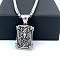 Vintage Greek Stainless Steel Shield with Fleur De Lis Pendant Necklaces for Men, Stainless Steel Color
