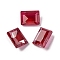Glass Rhinestone Cabochons, Pointed Back, Faceted, Rectangle, Siam, 8x6x4mm