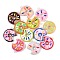 Opaque Acrylic Enamel Pendants, Donut, Mixed Color, 45x38x13mm, Hole: 2mm