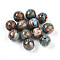 Resin Beads, Round, Two Tone, Medium Turquoise, 12mm, Hole: 2mm