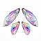 Epoxy Resin Pendants, Butterfly's Wing Charm, with Gold Foil & Glitter Powder, Violet, 49x16.5x2~3mm, Hole: 1mm, Small Wings: 29x13x2.5~3mm