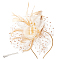 Mesh Veil Hair Bands, Cloth & Feather Fascinator Hats for Women Halloween Costume Party Accessories, Flower, PeachPuff, 251x118mm