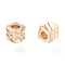 Brass Spacer Beads, Long-Lasting Plated, Fancy Cut Cube, Real 14K Gold Plated, 3x3x3mm, Hole: 1.5mm
