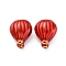 304 Stainless Steel Enamel Beads, Ion Plating(IP), Real 18K Gold Plated, Hot Air Balloon, Red, 16x7.5x9mm, Hole: 1.5mm