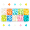 Handmade Polymer Clay Beads, Disc/Flat Round, Heishi Beads, Mixed Color, 6x1mm, Hole: 2mm, 10 colors, 250pcs/color, 2500pcs,