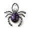 Alloy Enamel Gothic Style Pendants, Gunmetal, Indigo, Spider, 41x38x7mm, Hole: 12x8mm
