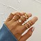 11Pcs Alloy with Crystal Rhinestone Finger Rings, Cross/Round, Golden, Inner Diameter: 16~19mm