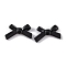 Opaque Acrylic Beads, Bowknot, Black, 21x34.5x6.5mm, Hole: 1.8mm