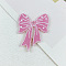 Printed Acrylic Pendants, Bowknot Charms, Orchid, 53x42x2mm, Hole: 2.8mm