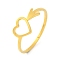 Animal 201 Stainless Steel Adjustable Rings for Women, Golden, Heart, 7.5mm, Inner Diameter: 18mm
