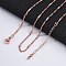 Brass Singapore Chains Necklaces for Women, With 304 Stainless Steel Lobster Clasp, Rack Plating, Lead Free & Cadmium Free, Long-Lasting Plated, Rose Gold, 17.76 inch(45.1cm)
