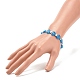 Bracelet extensible fait main millefiori au chalumeau et perles de coeur en alliage BJEW-JB08042-5