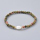Natural & Synthetic Gemstone Beads Stretch Bracelets BJEW-JB04676-2