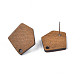 Fornituras de aretes de madera de nogal MAK-N033-002-3