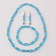 Set di gioielli di vetro: collane elastici & bracciali e orecchini elastici SJEW-JS00575-04-1