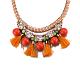 Fashion Women Jewelry Zinc Alloy Resin Round and Tassel Bib Statement Necklaces NJEW-BB15486-C-3