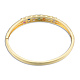 Bracelet à charnière rectangle en zircone cubique colorée BJEW-N014-007-3