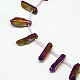 Electroplate Gemstone Natural Quartz Crystal Beads Strands G-L136-06-2
