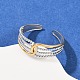 Двухцветные манжетные кольца из нержавеющей стали 304 RJEW-S635-01GP-07-1