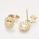 Pendentifs et boucles d'oreilles zircon cubiques en laiton et bagues réglables ensembles de bijoux SJEW-S043-11-5