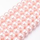 Umweltfreundliche runde Perlenstränge aus gefärbtem Glasperlen HY-A002-10mm-WH007-1