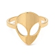 Ion Plating(IP) 304 Stainless Steel Alien Face Adjustable Ring for Women RJEW-M149-13G-1