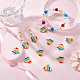 SUNNYCLUE 1 Box 30PCS Rainbow Charms Pride Charm Rainbow Heart Love is Love Gay Alloy Metal Enamel LGBT Charms for Jewelry Making Charms Valentine's Day Gift Earrings Necklace Bracelets DIY Crafts ENAM-SC0003-93-4