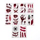 10 pz 10 stile halloween horror realistico sanguinosa ferita punto cicatrice adesivi di carta tatuaggi temporanei rimovibili a prova di acqua AJEW-G048-01-1