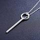 SHEGRACE Stylish 925 Sterling Silver Ring and Bar Pendant Lariat Necklace JN473A-2