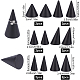FINGERINSPIRE 12 Pcs Wooden Cone Ring Holders 6 Different Size Finger Ring Display Stands Black Ring Cone Organizer Holders DIY Craft Wooden Cone Jewelry Display Storage RDIS-FG0001-17-2