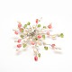 Flower Pearl Safety Brooches JEWB-O002-12-3
