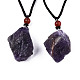 Collares pendientes de piedras preciosas naturales NJEW-S421-036-2