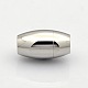 Oval 304 Stainless Steel Magnetic Clasps STAS-N014-21-6mm-1