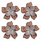 FINGERINSPIRE 4 pcs Flower Crystal Rhinestone Appliques 2.6x2.6x0.4inch Sew on Patches Topaz Rhinestone Appliques for Sewing Shining Exquisite Patches for Jeans PATC-FG0001-04B-1