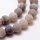 Chapelets de perles en agate naturelle altérée mate G-F374-8mm-02-3
