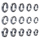 Biyun 15pcs 15 estilos de anillos de dedo de banda lisa de hematita sintética RJEW-BY0001-01-2