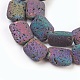 Electroplated Natural Lava Rock Bead Strands G-E497-J-02-1