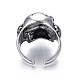 Gothic Punk Skull Alloy Open Cuff Ring for Men Women RJEW-T009-58AS-3